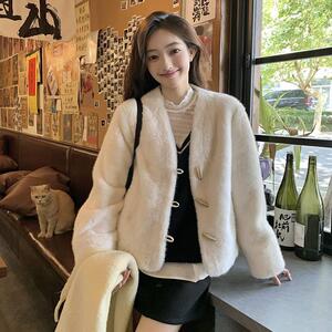 2025冬季新款韩版仿貂绒棉衣外套女显瘦棉服棉袄加厚减龄毛毛上衣图片
