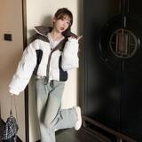 【现货】2024新款撞色拼接短款白鸭绒羽绒服095-932-P195-K298，女装羽绒服，浙宝095(原288A)