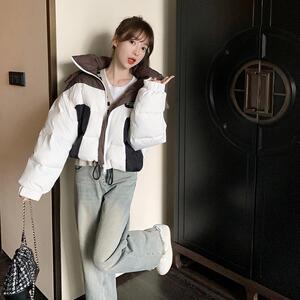 【现货】2024新款撞色拼接短款白鸭绒羽绒服095-932-P195-K298图片