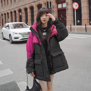 【已出货】2024新款撞色拼接工装白鸭绒羽绒服095-936-P245-K358图片