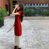 【已出货】2025夏装新中式风连衣裙鱼尾旗袍095-8193-P135-K198，女装连衣裙，浙宝095(原288A)