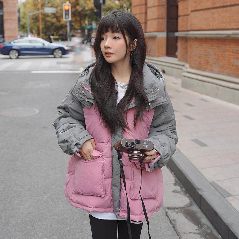 【现货】2024冬季新款撞色拼接白鸭绒羽绒服095-976-P245-K358,女装羽绒服,浙宝095(原288A)