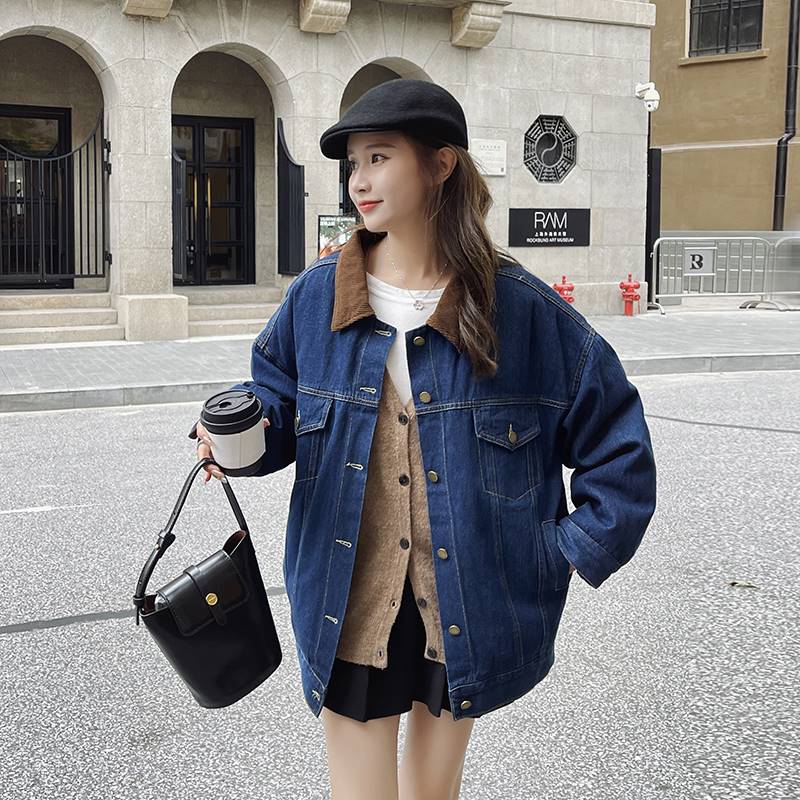 【现货】2024冬季新款90白鸭绒牛仔拼接羽绒服095-998-P275-K398,女装羽绒服,浙宝095(原288A)