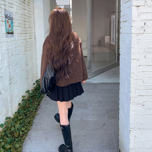 咖色羊羔毛外套女2025年冬季新款韩系高级感加厚保暖皮毛一体上衣图片
