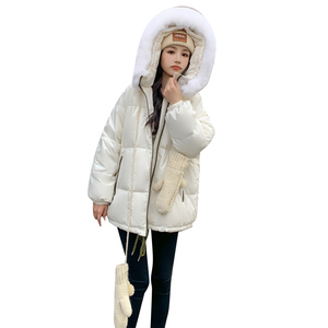 【现货】貉子毛领连帽简约撞色白鸭绒羽绒服095-928-P260-K379图片