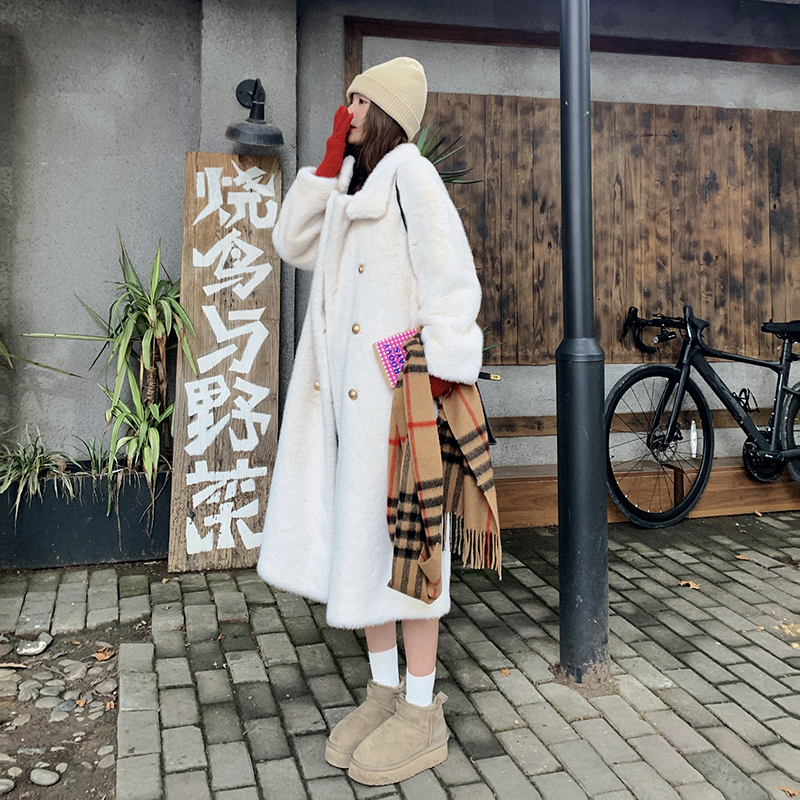 现货2024秋冬新款皮毛一体长款仿皮草毛绒外套095-9118-P210-K318，女装皮草，浙宝095(原288A)