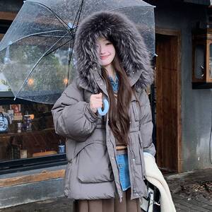 【现货】2024新款貉子大毛领工装白鸭绒羽绒服095-9175-P300-K458图片