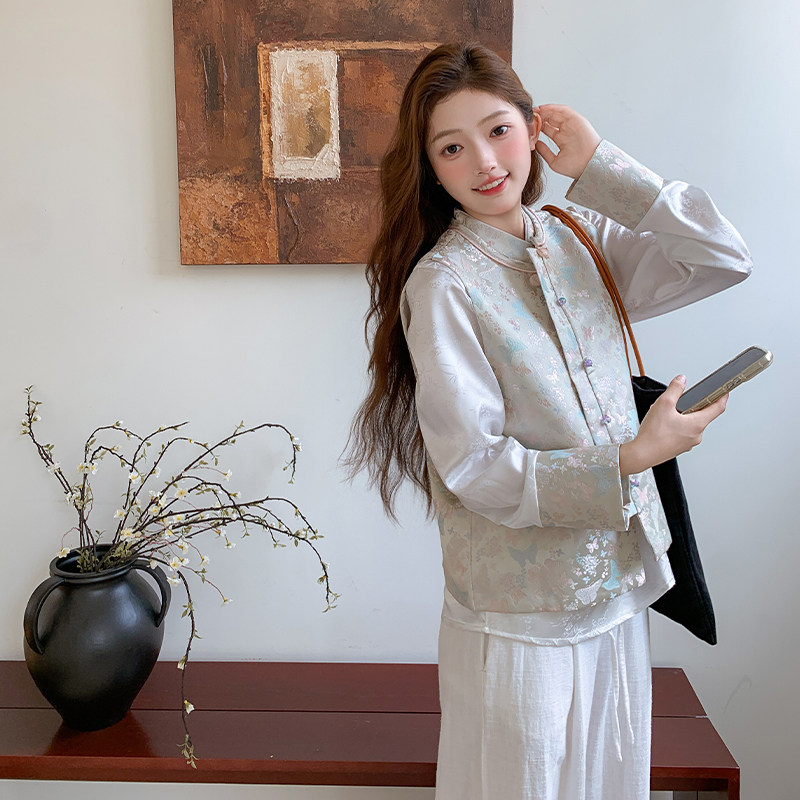 【现货】2025秋装新中式马甲小衫两件套095-8276-P165-K238,女装套装/套裙,浙宝095(原288A)