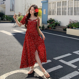 现货2025夏季新款花边娃娃领法式红色连衣裙095-8178-P135-198，女装连衣裙，浙宝095(原288A)
