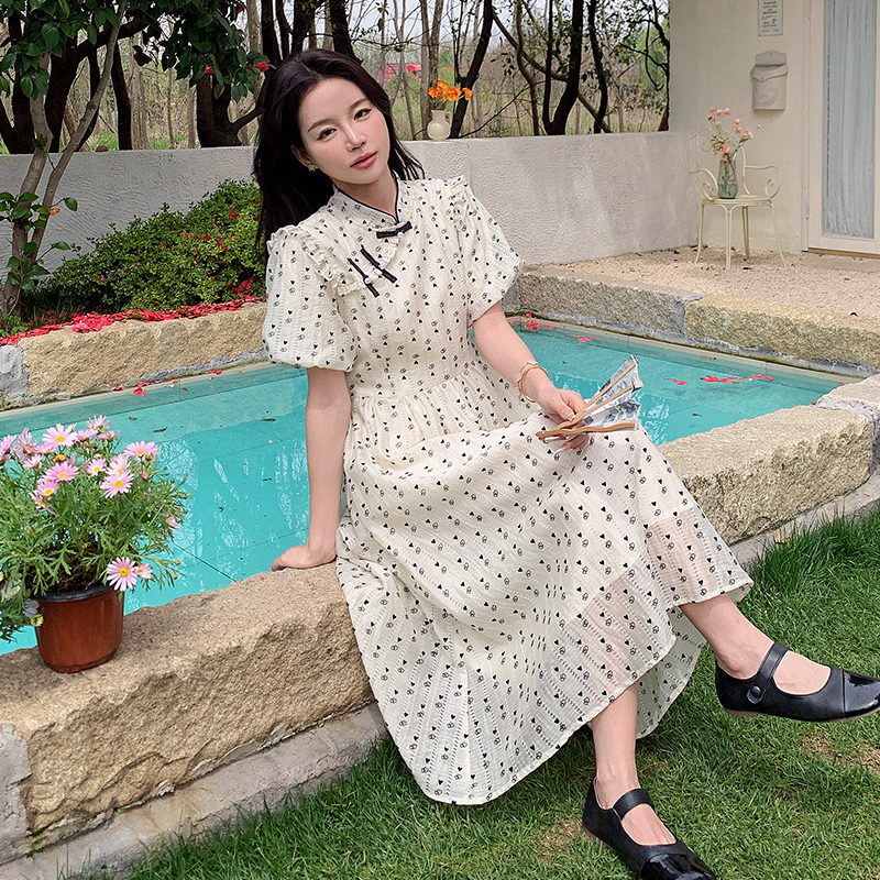 现货】2025夏季新中式爱心刺绣连衣裙095-502-P115-K168，女装连衣裙，浙宝095(原288A)