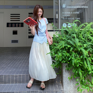 法式T恤半身裙套装女夏2025新款独特漂亮两件套减龄穿搭绝美韩风图片