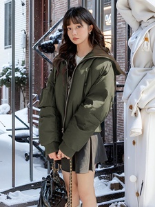 【主推 现货】90白鸭绒撞色大翻领棒球羽绒服095-906-P285-K418图片