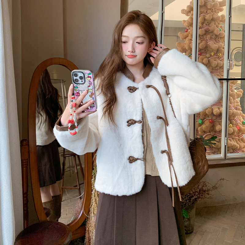 【现货】2025冬季新款新中式皮毛一体外套095-8328-P215-K318,女装皮草,浙宝095(原288A)