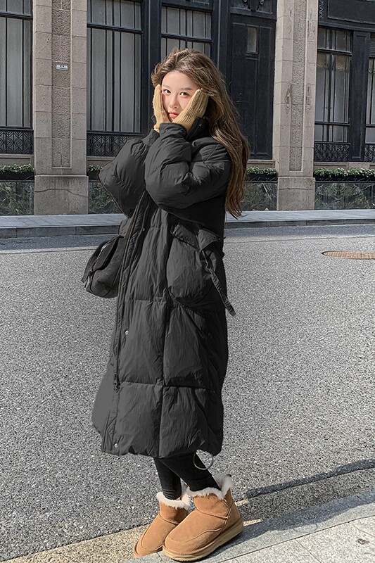 现货2023新款冬季中长款撞色连帽白鸭绒羽绒服095-952-P265K398,女装羽绒服,浙宝095(原288A)