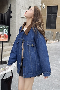 【现货】2024冬季新款90白鸭绒牛仔拼接羽绒服095-998-P275-K398图片