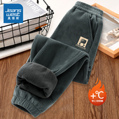 子冬季 2025新款 加厚灯芯绒裤 真维斯男童加绒裤 男大童儿童保暖冬装