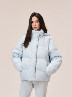 又见高山MetaMount 冬季新品鹅绒羽绒服蓝色工装短款外套户外女