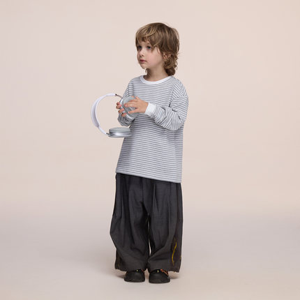 又见高山MetaMount 撞色条纹长袖T恤童装亲子装儿童服装25秋新品