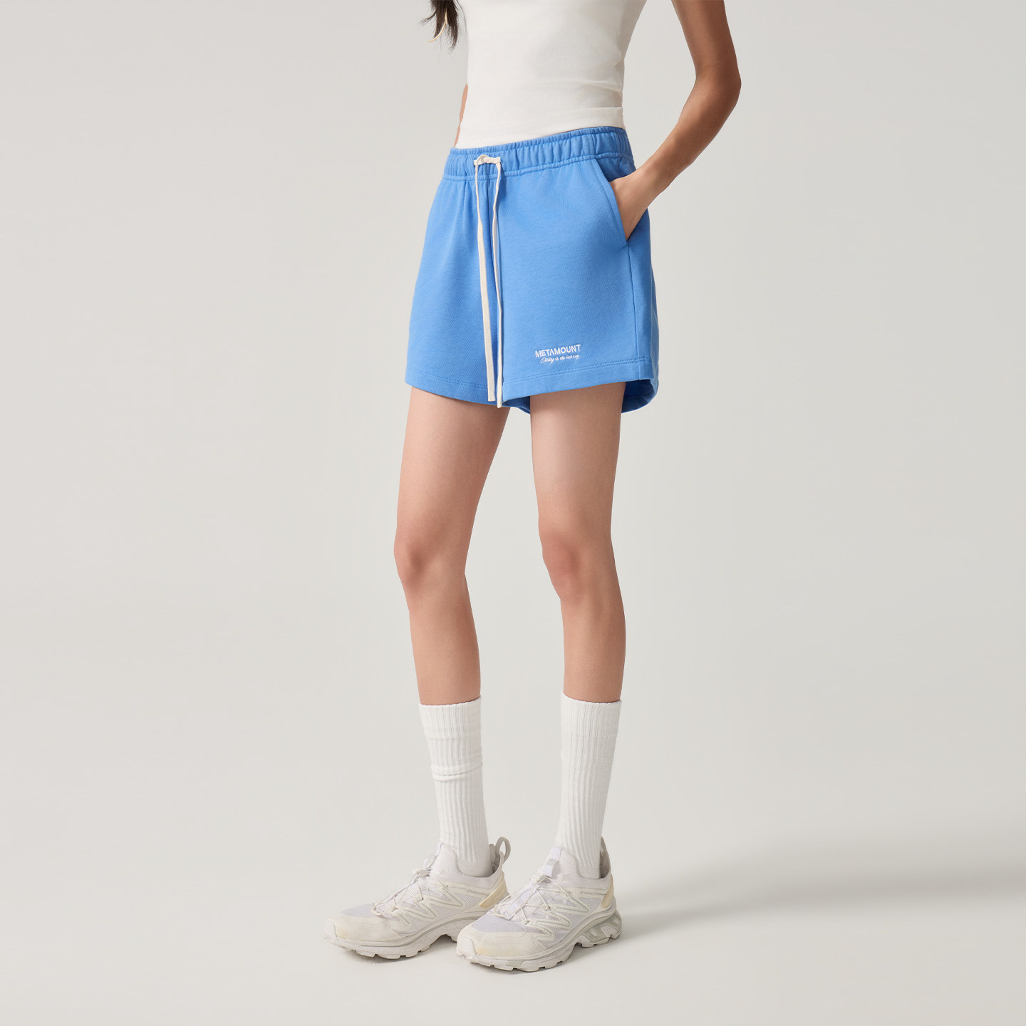 又见高山MetaMount 休闲宽松刺绣logo短裤卫裤女显瘦26秋季新品