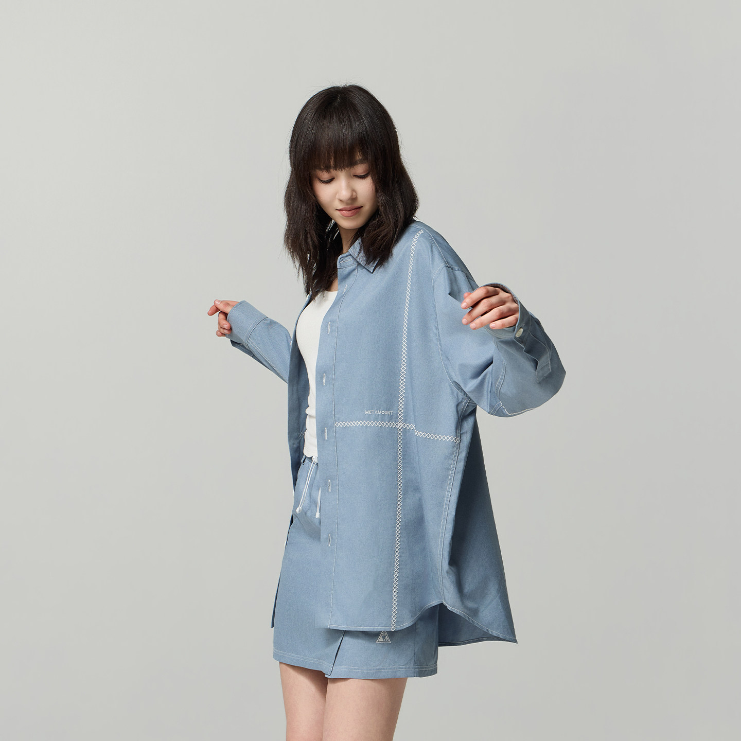 又见高山MetaMount 仿牛仔长袖衬衫耐磨26SS春夏新品