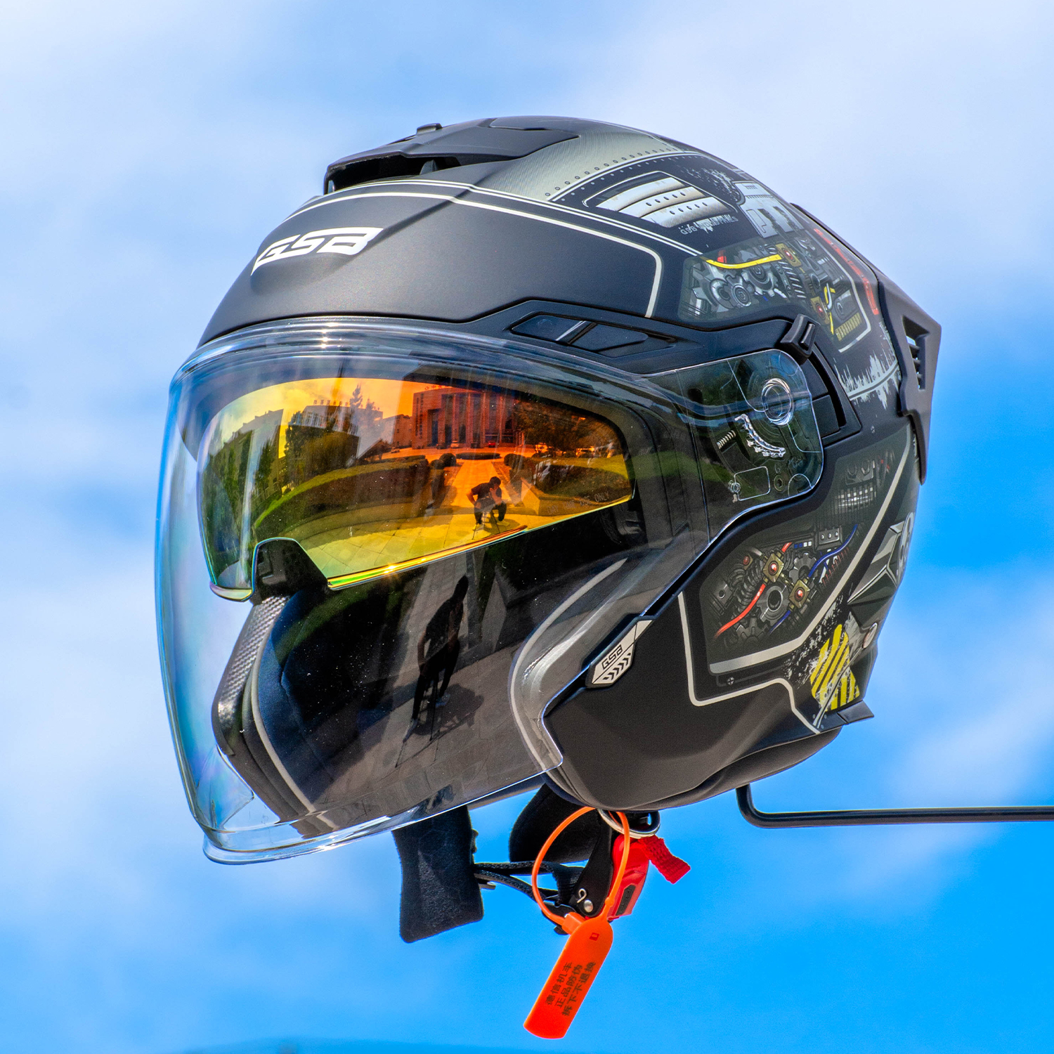 gsb头盔摩托车四分之三半盔冬季防风保暖透气男女通用通勤骑行263