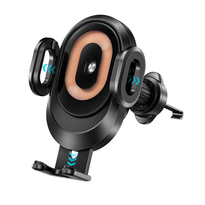 新款高级多功能车载无线充电器三轴联动触摸感应汽车手机支架导航