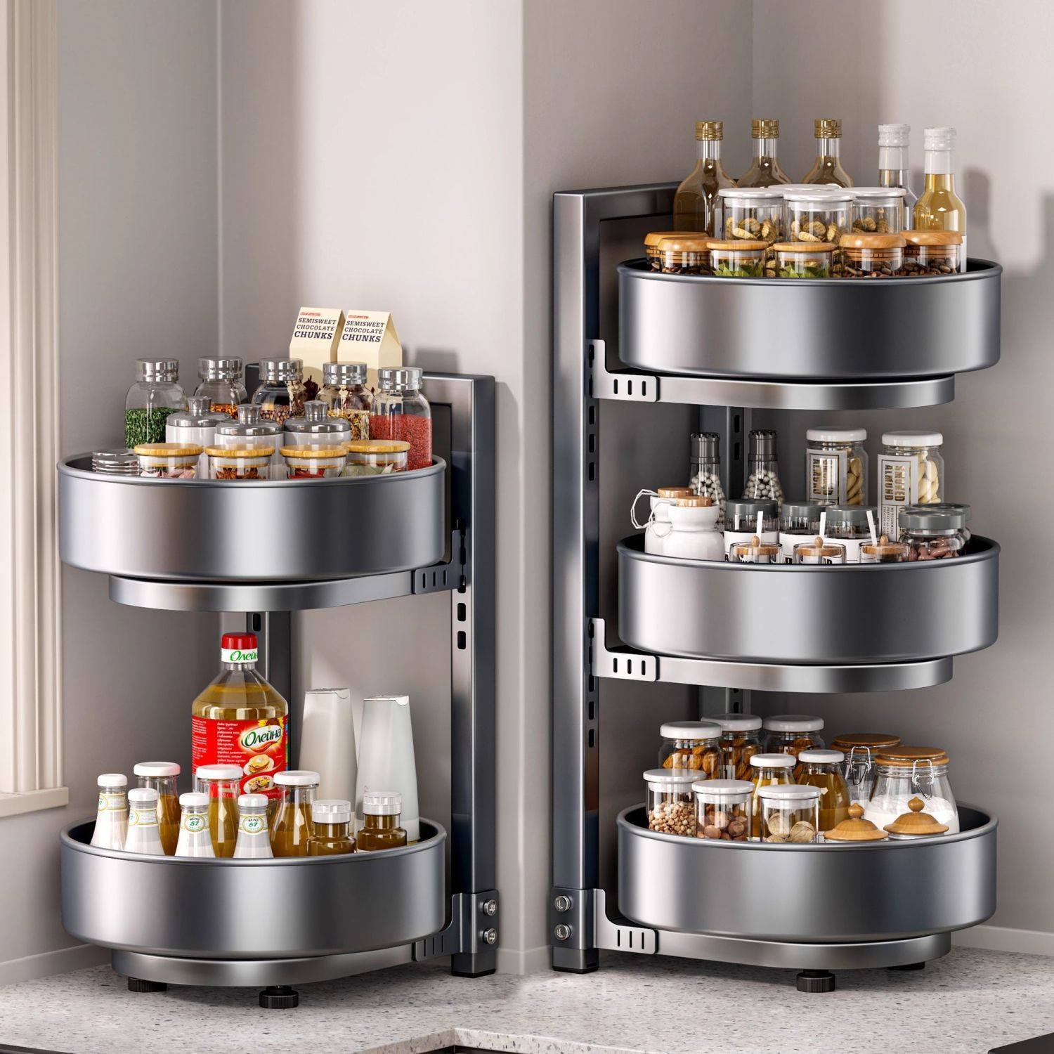 厨房可旋转调料置物架调味品转角专用油盐酱醋圆形多功能收纳盒架,厨房/烹饪用具,调料置物架,淘宝优惠券,粉丝福利购,淘宝优惠卷