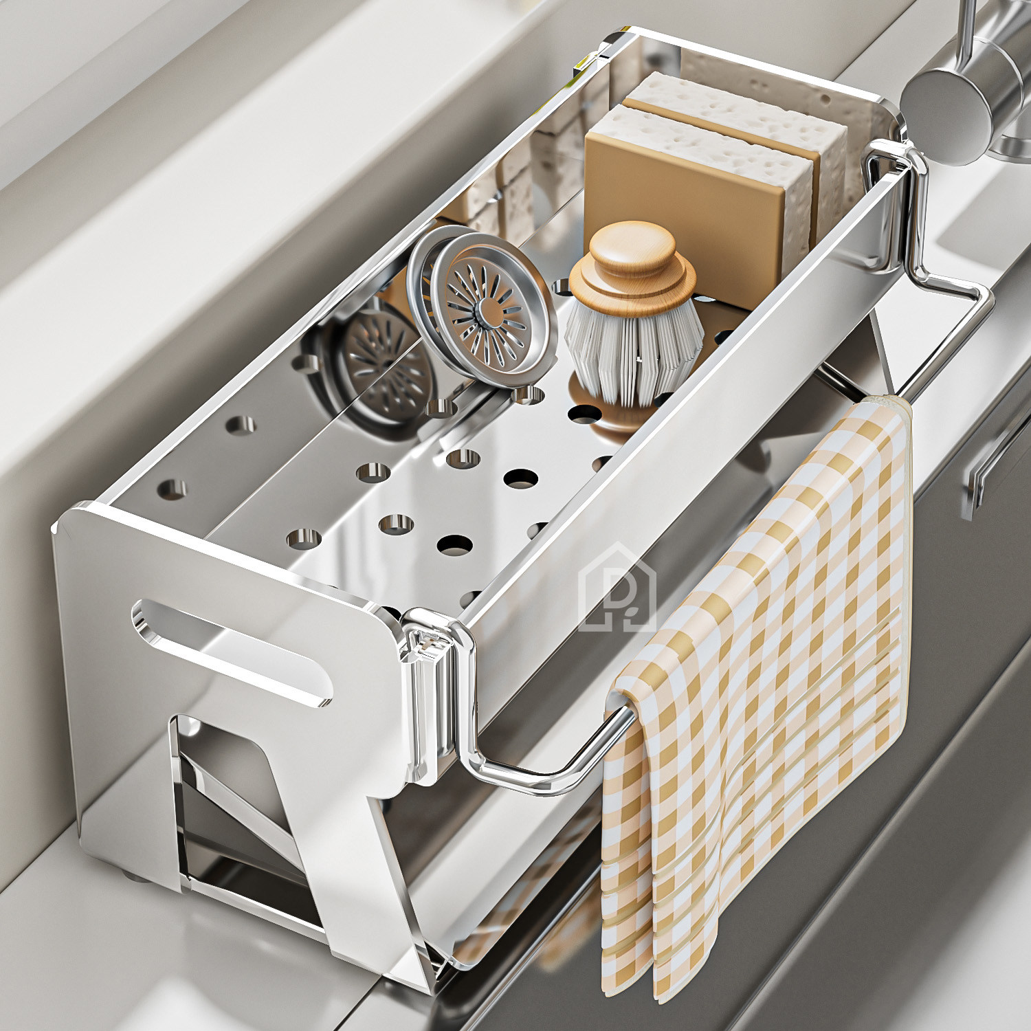 不锈钢水槽抹布架家用厨房收纳置物架多功能沥水架水龙头置物架,厨房/烹饪用具,抹布架/厨房清洁收纳架,淘宝优惠券,粉丝福利购,淘宝优惠卷