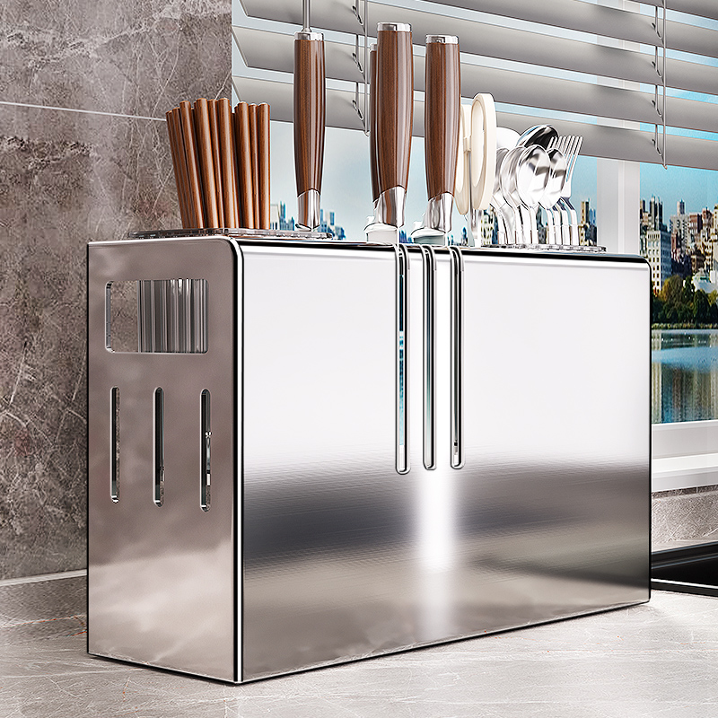 廚房多功能臺面壁掛不銹鋼刀架