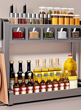 新款厨房多功能家用调料置物架筷子刀架台面调味品佐料厨具收纳架