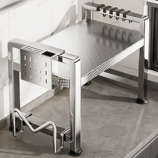 不锈钢厨房微波炉架子置物架多功能家用台面烤箱电器伸缩收纳支架