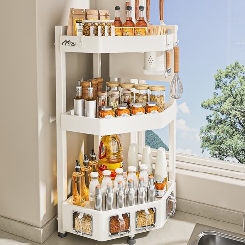 【品质承诺】厨房转角调料置物架