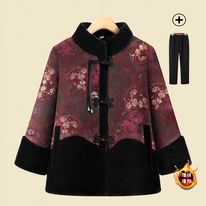 奶奶装冬装棉衣老年人棉袄女老太太衣服老人冬装棉服妈妈冬季外套