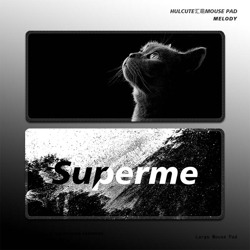 黑色鼠标垫超大号轻奢