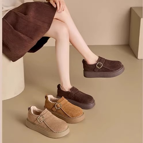 2025新款加绒勃肯鞋女厚底保暖