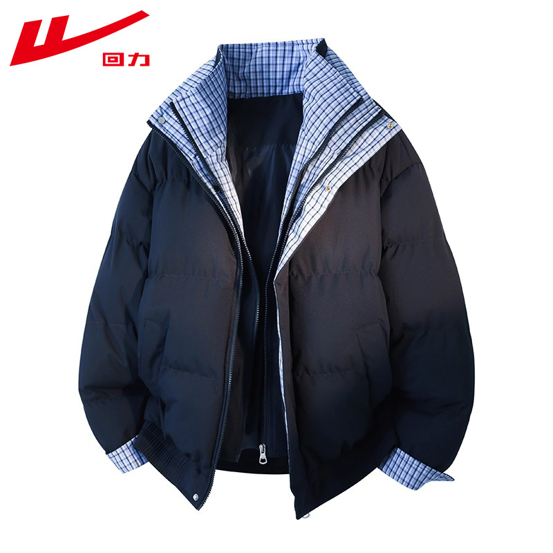 回力羽绒棉服女款2024新款冬季小个子情侣面包服棉衣加厚棉袄外套