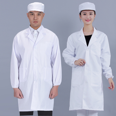 食品服涤棉白大褂厨师服工作服秋