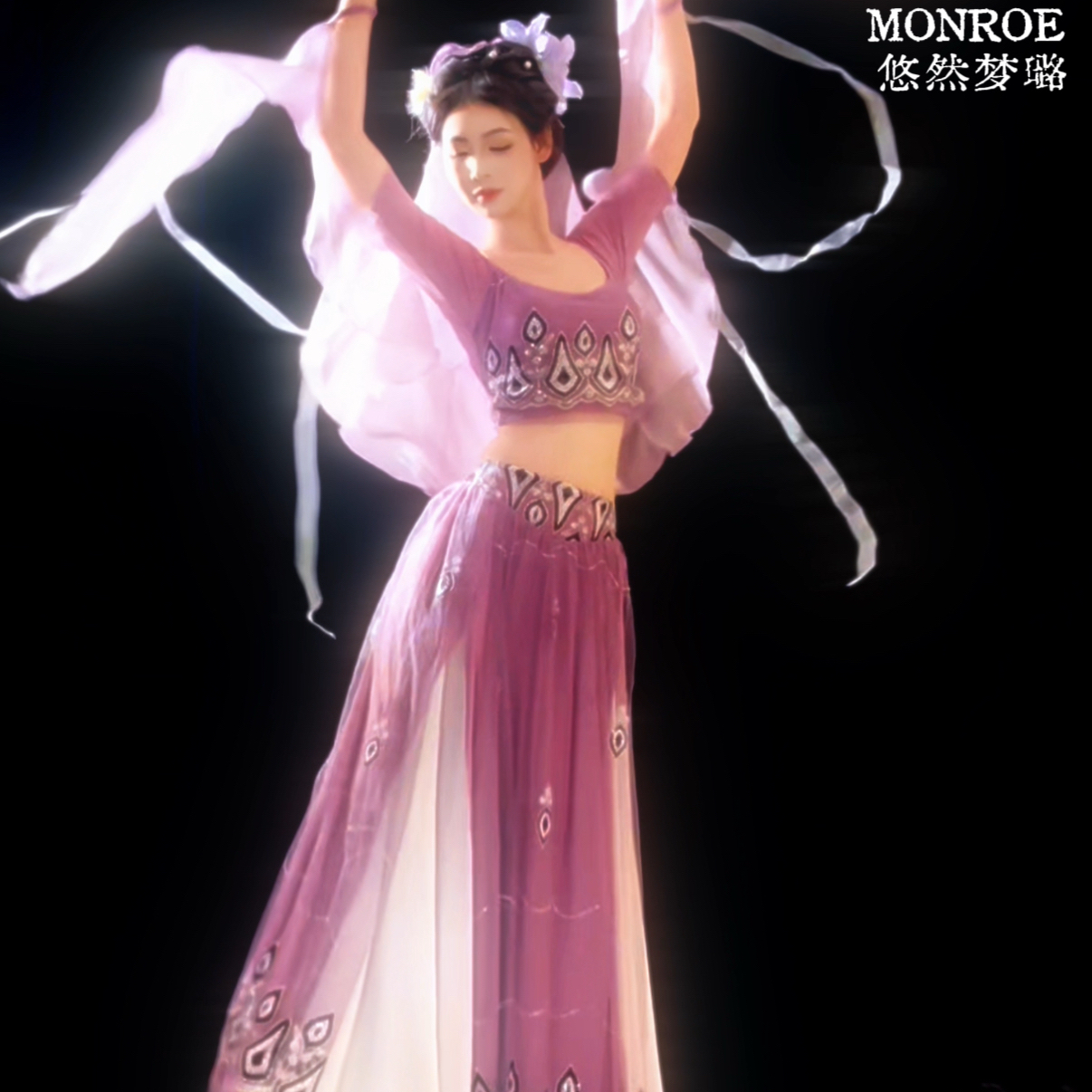 悠然梦璐敦煌飞天汉服民族风异域风情西域风天竺公主舞蹈服汉服