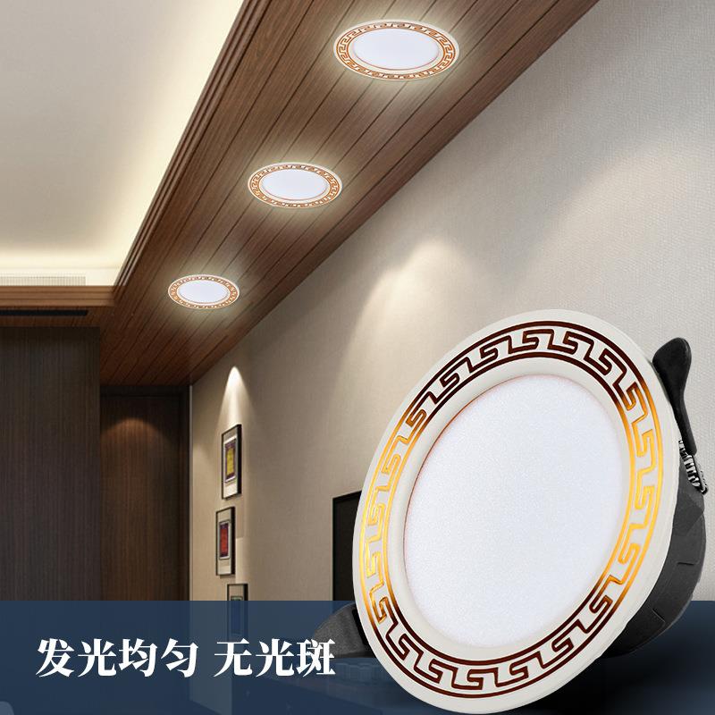 新款直销新中式筒灯led天花灯嵌入式中国风古典过道吊顶射灯孔灯