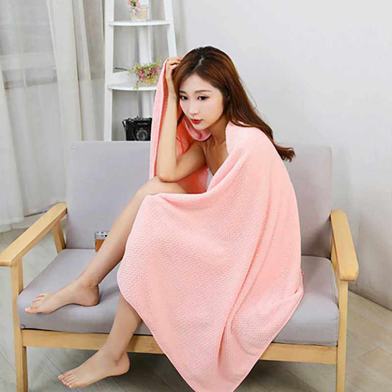 新款直销浴巾家用纯色不掉毛吸水速干情侣款珊瑚绒粉色菠萝格柔暖