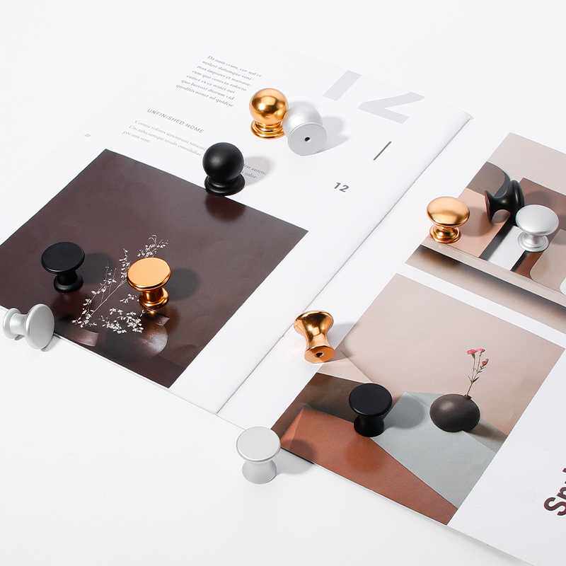 新款直销J6DA黑色拉环抽屉拉手金色单孔明装衣橱柜床头柜门锌合金