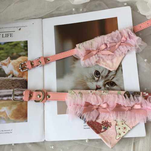 新款直销猫咪粉色宠物狗狗碎花三角巾围领口水巾公主蕾丝花边牵引,宠物/宠物食品及用品,围巾/口水巾,淘宝优惠券,粉丝福利购,淘宝优惠卷