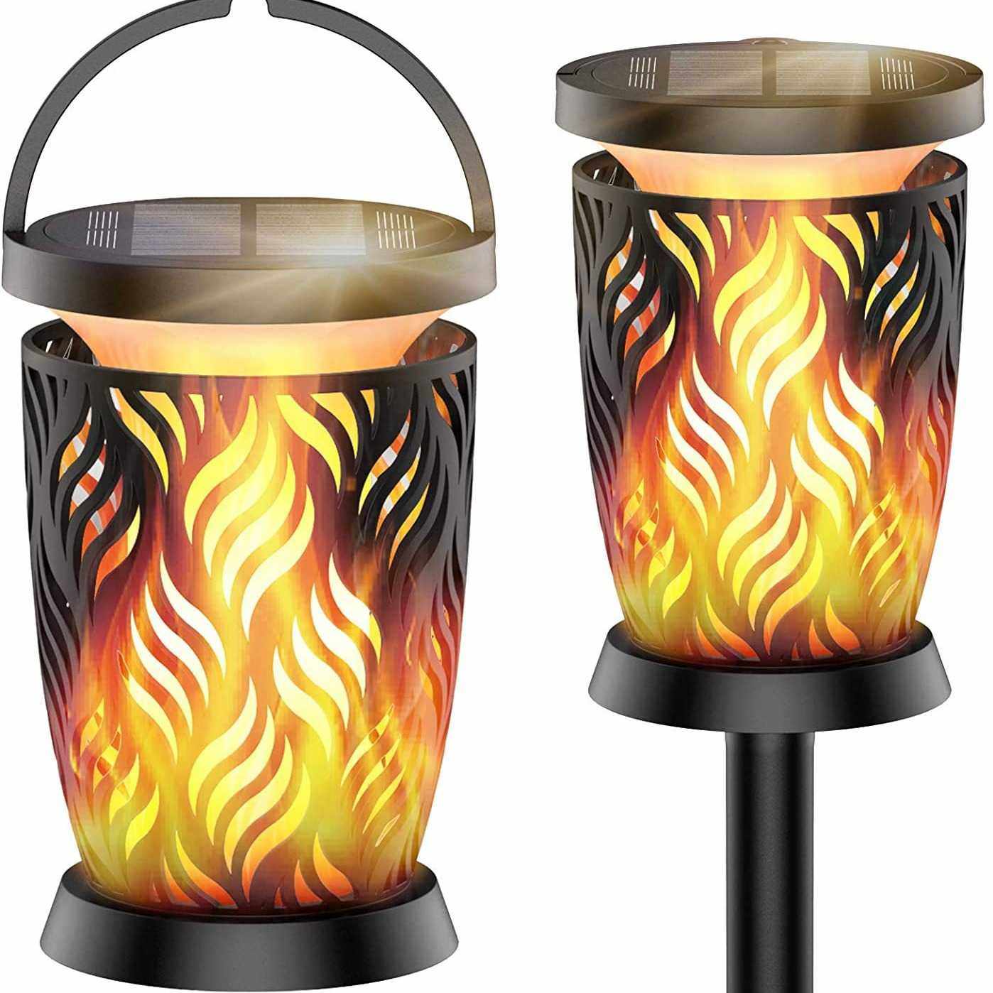 新款直销太阳能庭院灯户外96LED火焰景观灯花园插地草坪壁灯庭院,家装灯饰光源,草坪灯,淘宝优惠券,粉丝福利购,淘宝优惠卷