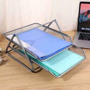 新款直销多功能办公文件架 金属网格桌面收纳架 稳固可拆卸多层办