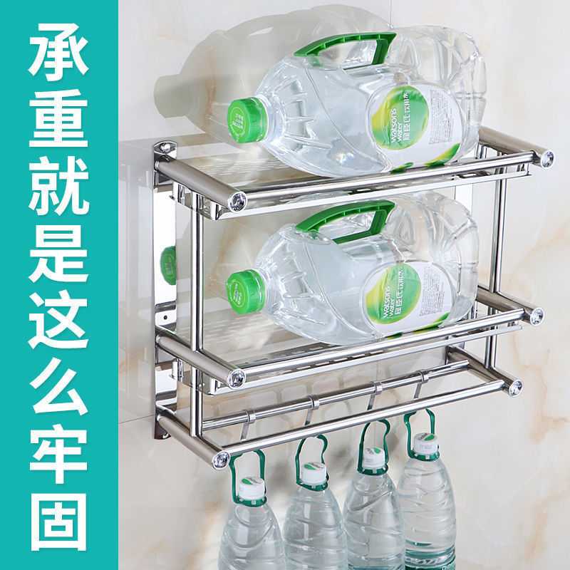 新款直销简约家用卫生间挂墙置物架 浴室毛巾架免打孔 不锈钢毛巾