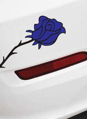 新款直销S-537 反光玫瑰花浪漫红色蓝色汽车贴纸花朵个性DIY车身