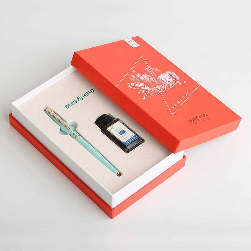 新款直销教师节礼物刻字HERO英雄钢笔商务金属玫瑰金礼品签字笔墨