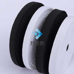 新款直销无梭扣眼梭织松紧带1.5-2.5cm丝光纽门带有孔松紧带黑白