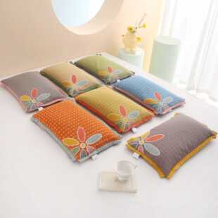 新款直销好逸居上新五彩花蕊荞麦枕全荞麦壳填充家用单人荞麦枕芯