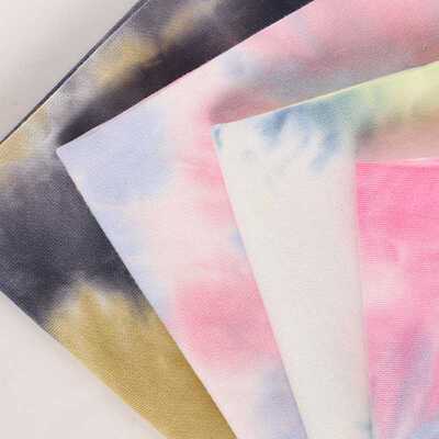 新款直销现货扎染毛圈大卫衣面料 单面鱼鳞毛圈布棉 秋冬外套运动